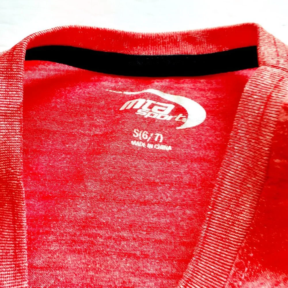 MTA Sport Boys T-Shirt Football Short Sleeve Red Small 6-7